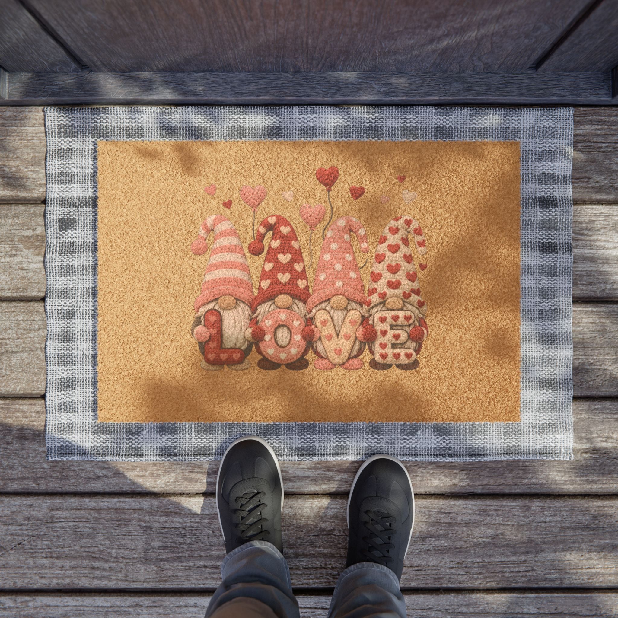 Valentine Gnome Doormat