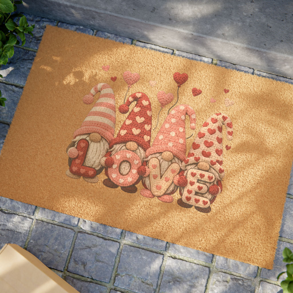 Valentine Gnome Doormat